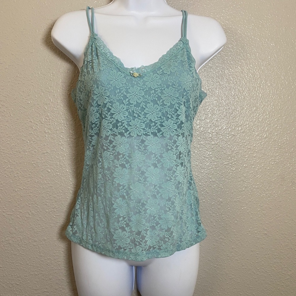 Y2K Blue Camisole S/M Lace Feminine Fairy Coquette Dollette Girly Romantic 2000s
